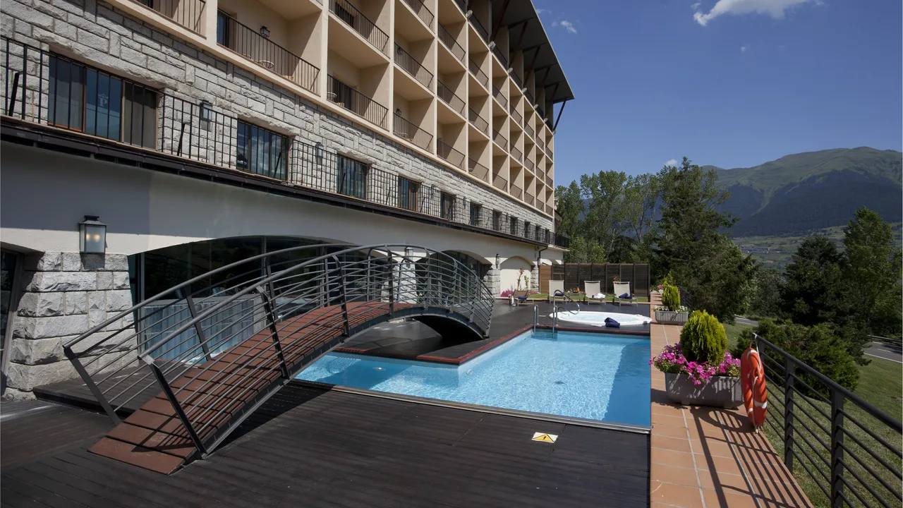 The Parador de Vielha with its outdoor pool and mountain backdrop